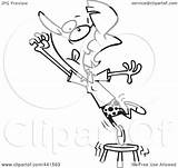 Stool Standing Businesswoman Toonaday Reaching Outline Illustration Cartoon Royalty Rf Clip Clipart 2021 sketch template
