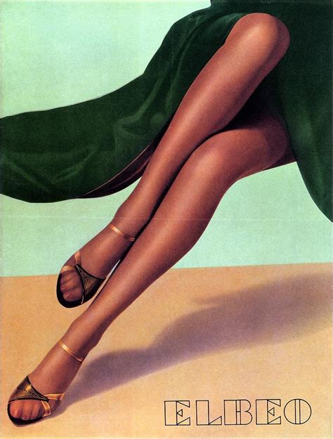 elbeo tights and stockings high heels vintage advertising poster