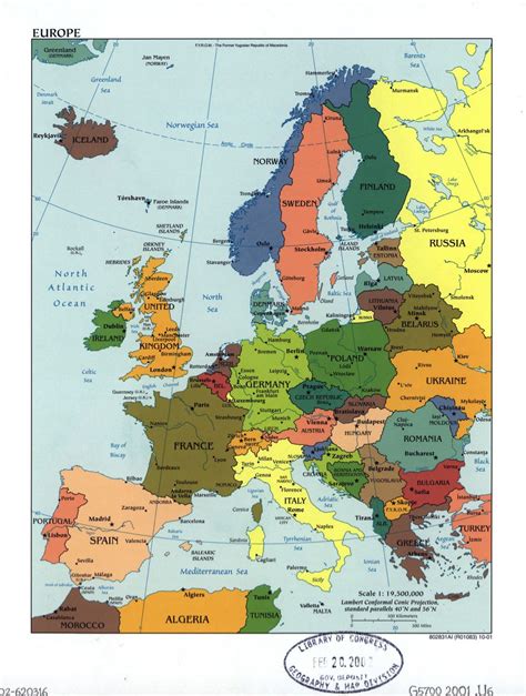 mapa politico grande de europa  las marcas de las capitales  principales ciudades