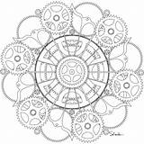 Steampunk Coloring Pages Mandala Cogs Gears Gear Drawing Printable Adults Color Adult Mandalas Colouring Eat Don Paste Clipart Donteatthepaste Books sketch template