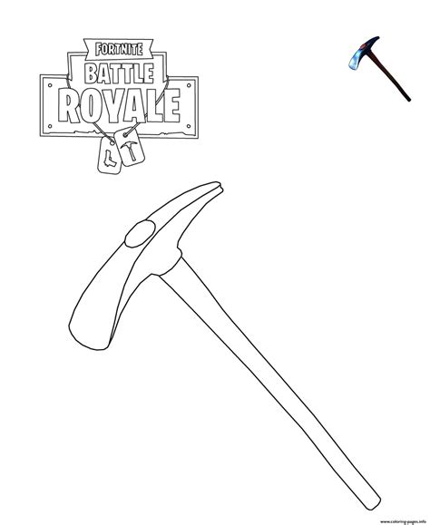 default pickaxe fortnite coloring page printable