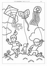 Kite Coloring Kites Flying Pages Children Printable Sheet Color Girl Getdrawings Print Getcolorings Colorings sketch template