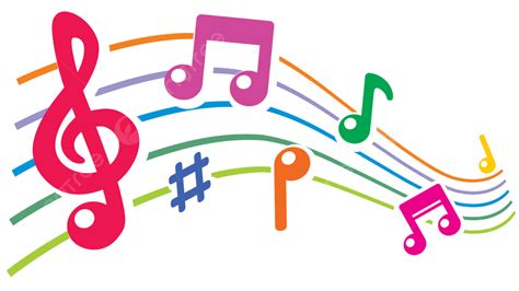 colorful  notes vector hd png images musical notes staff colored
