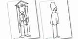 Guard Colouring Sheet Palace Queen British Resource sketch template