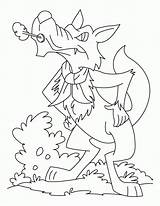 Blowing Fuchs Pigs Coloringhome sketch template