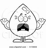 Water Drop Screaming Mascot Coloring Clipart Cartoon Cory Thoman Outlined Vector 2021 sketch template