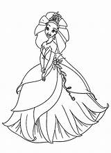 Tiana Coloring Pages Princess Getcolorings Color sketch template