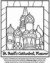 Coloring St Pages Moscow Cathedral Basil Russia Basils Crayola Landmarks Russian Color Sheets Kids Saint Kremlin Colouring Around Drawing Print sketch template