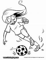 Soccer Coloring Player Pages Print Color sketch template