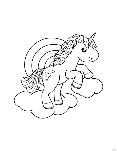 cute unicorn coloring page  illustrator  svg jpg eps png