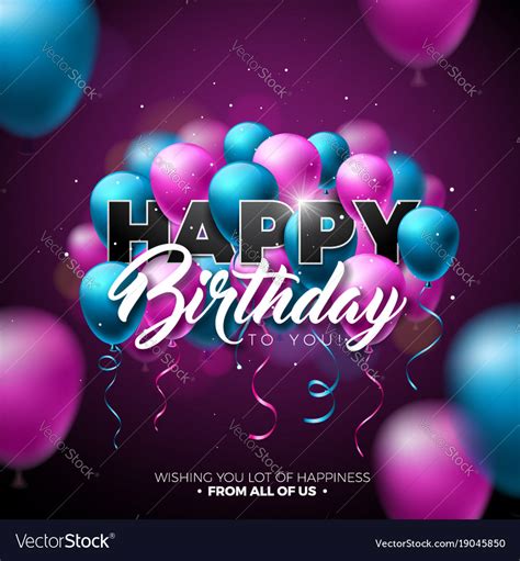 happy birthday design  balloon royalty  vector image