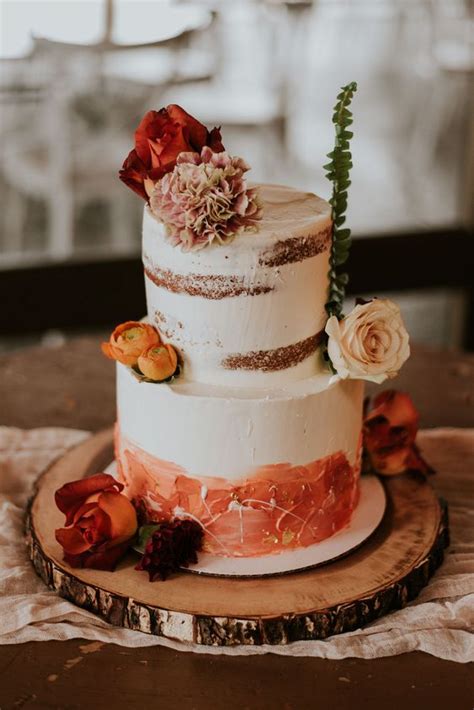 38 beautiful rust and orange wedding cakes weddingomania
