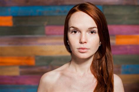 naked pretty girl with red hair stock image image of healthy beauty