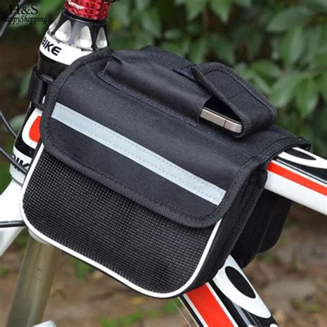 cycling front top tube bag bicycle frame bag double pouch  phone case big capacity cycling