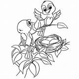 Nest Coloring Bird Cartoon Drawing Pages Printable Egg Getdrawings Getcolorings sketch template