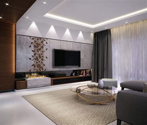 luxurious marble wall  living room