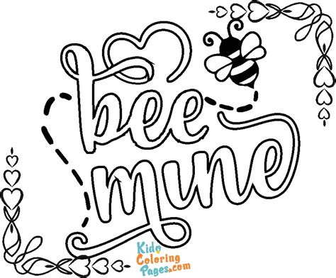 bee  valentine coloring page coloring pages