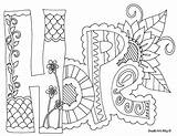 Coloring Pages Therapy Adult Kids Doodle Word Hope Printable Colouring Alley Therapeutic Quotes Words Inspirational Adults Christian Bible Getcolorings Color sketch template