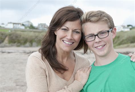 portrait of mother and teenage son stock image f009 7891 science