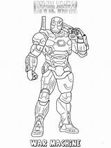 War Machine Coloring Pages Printable Kids sketch template