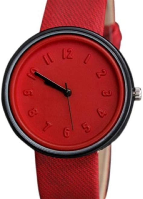 bolcom horloge rood canvas  mm gratis batterij