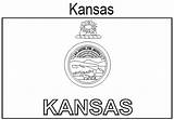 Kansas Flag Coloring State sketch template