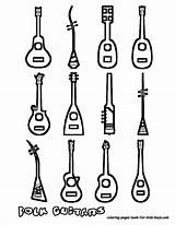 Instruments Musical Draw Coloring Music Guitar Kids Pages Acoustic Instrument Guitars Sheets Printables Visit Sheet Country String sketch template