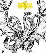 Ghidorah Godzilla Kaiju sketch template