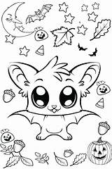 Coloring Halloween Printable Pages Cute Bat Spooky Sheets Funny Kids sketch template