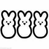 Peeps Coloring Marshmallow Bunnies Xcolorings sketch template