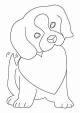 Tegning Dessin Colorier Farvelaegning Coeur Tegninger Valentins Coloriage Farvelægning Valentine Puppy sketch template