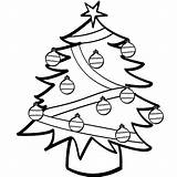 Christmas Tree Coloring Ornaments Pages Drawing Simple Trees Lot Line Cliparts Clipart Print Colouring Decoration Color Balls Getdrawings Clip Size sketch template