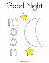 Coloring Night Good Moon Print Noodle Twistynoodle Ll sketch template