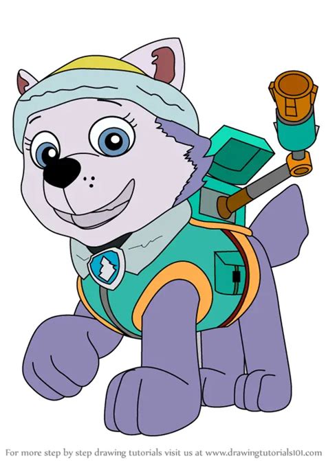 draw everest  paw patrol paw patrol step  step