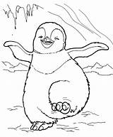 Penguin Coloring Pages Printable Dance Happy sketch template