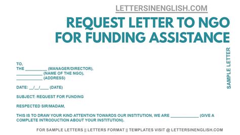 request letter  financial assistance requesting letter  ngo