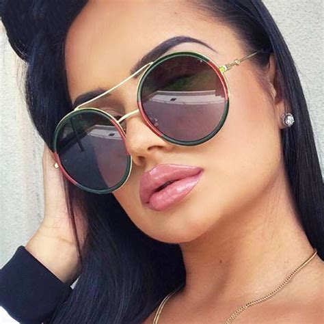 buy 2018 clear round oversized sunglasses women brand