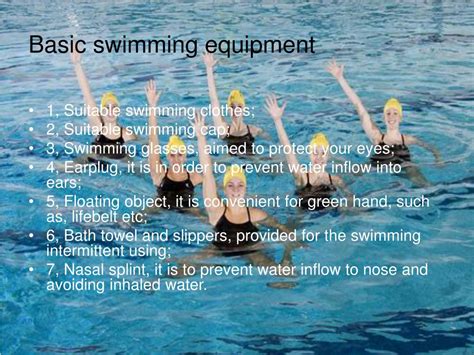 basic swimming equipments powerpoint    id