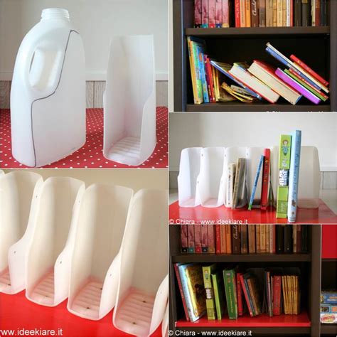 diy book organizer  recycled plastic bottles