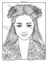 Coloring Girl Pages Girls Pdf Smiling Portrait Choose Board Face sketch template