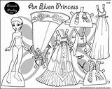 Paper Doll Coloring Princess Dolls Print Pages Printable Dress Marisole Color Click Colouring Monday Paperthinpersonas Four Elvish Sheets Pdf Series sketch template