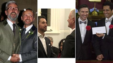 first gay couples wed as same sex marriage is legal bbc news