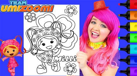 coloring milli team umizoomi coloring page prismacolor paint markers