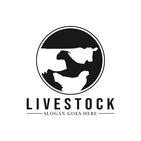 livestock logo design farm animal logo template vector illustration concept  vector