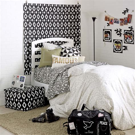 black  white dorm themed decorations   pop  gold fabric wall