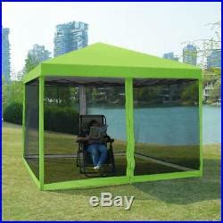 quictent  green ez pop  canopy  netting mesh sides screen house tent patio awnings