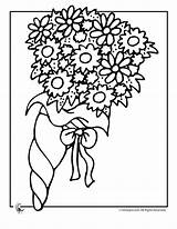 Coloring Wedding Pages Flowers Book Kids Bouquet Clipart Flower Print Colouring Books Weddings Color Themed Clip Cliparts Fantasy Jr Printable sketch template