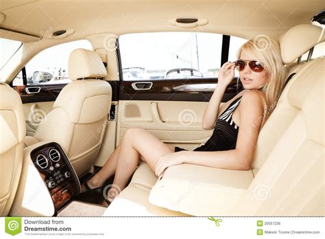 lady in a luxury car royalty free stock image image