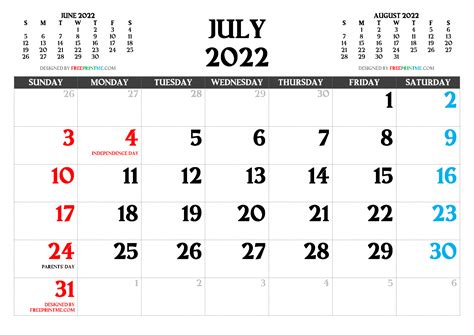 printable july  calendar  holidays calenrae