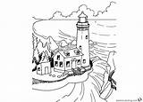 Coloring Lighthouse Pages Realistic Adults Printable Kids Print Color Getcolorings sketch template